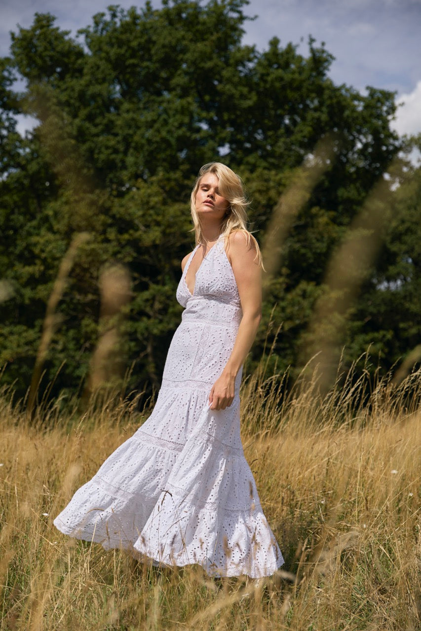 fitted lace wedding dress Luciana Maxi Dress