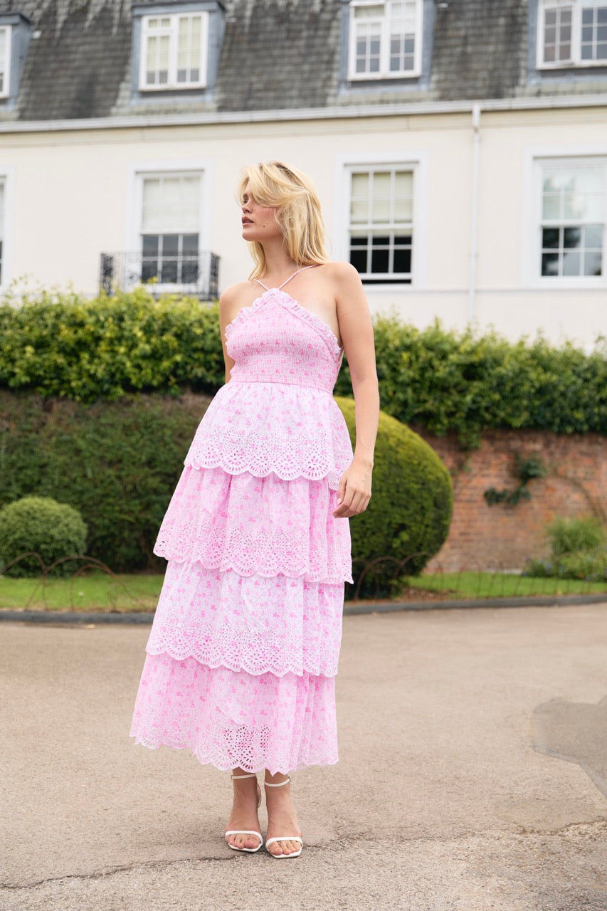 amy jane london pink dress Amy Jane London Iris tulle frill corset mini dress in pink floral